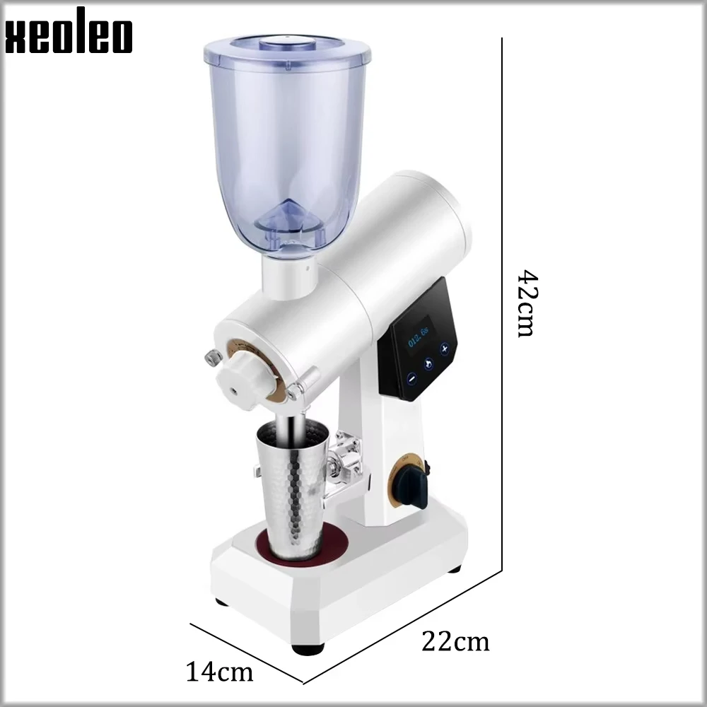 XEOLEO Rvs Elektrische Koffiemolen 400g Koffiebonen Grinder Koffie Freesmachine 150W