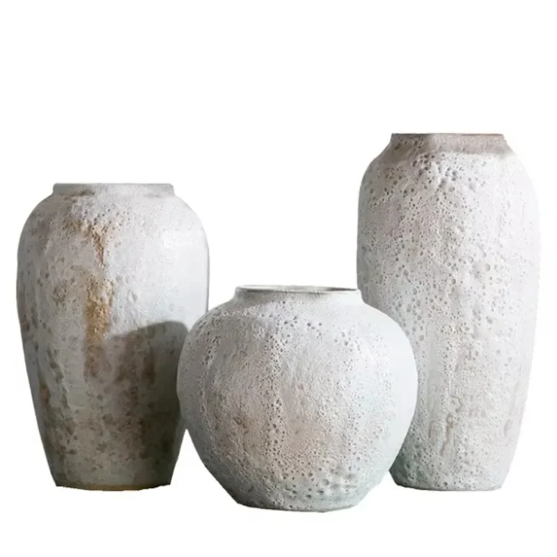 

Round large diameter, succulent plant ceramic flower pot, modern simple dried flower ceramic flower arrangement vase