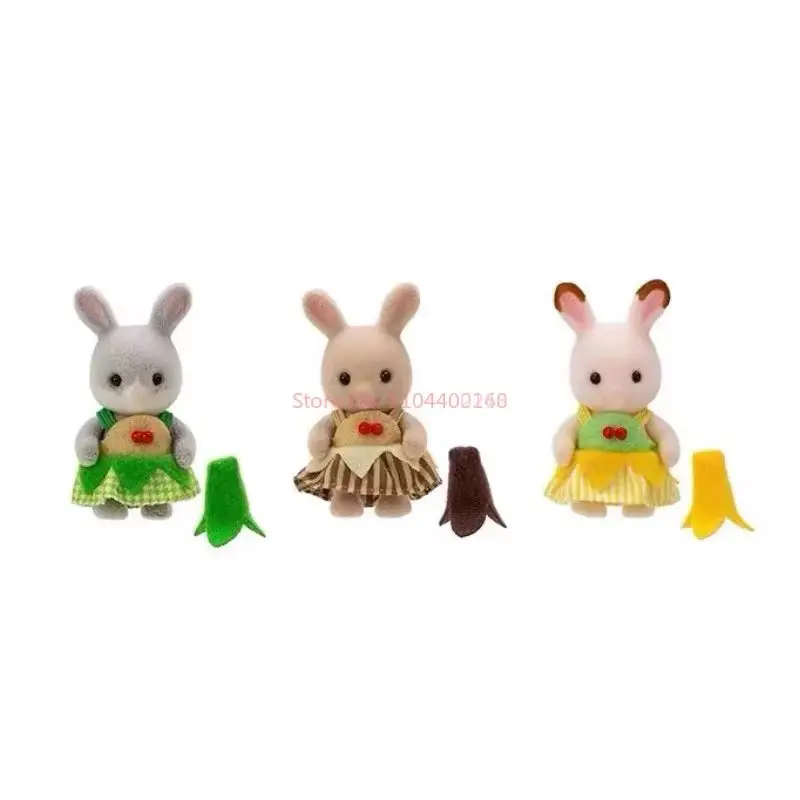 Ensemble de costumes banane des familles sylvaniennes, Mini figurine d'action, poupées de maison de jeu mignonnes, scénario Parent-enfant, cadeaux d'anniversaire pour enfants, nouvelle collection