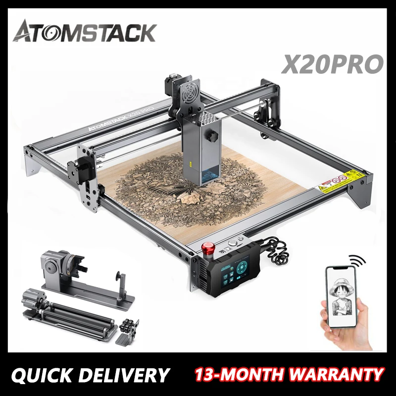 

Лазерный гравировальный станок ATOMSTACK X20 S20 A20 Pro, 130 Вт, станок для резки древесины, акрила с ЧПУ, с двойным воздушным помощником, с Wi-Fi управлением через приложение