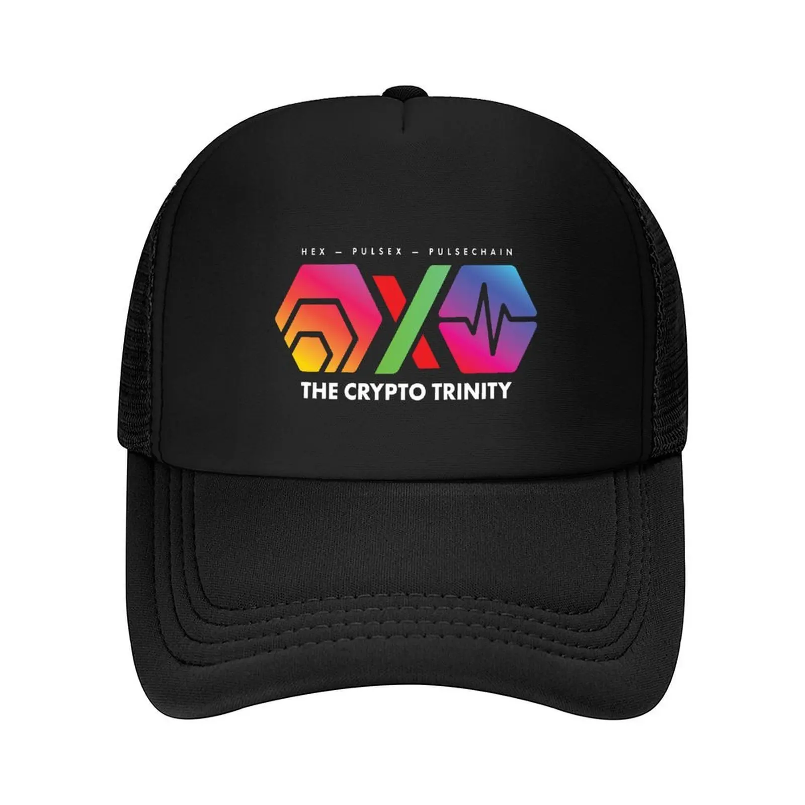 

The Crypto Trinity (Hex, Pulsechain and PulseX) on Black Baseball Cap Visor Kids Hat New Hat Ladies Men's