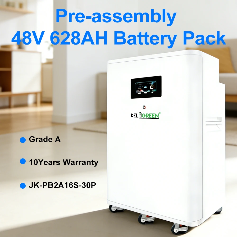 EU Lifepo4 Battery 32kWh Finished Battery Pack EVE628AH Grade ABattery JK V19 BMS 2A Active balancer CAN RS485 Tax Shipping Free