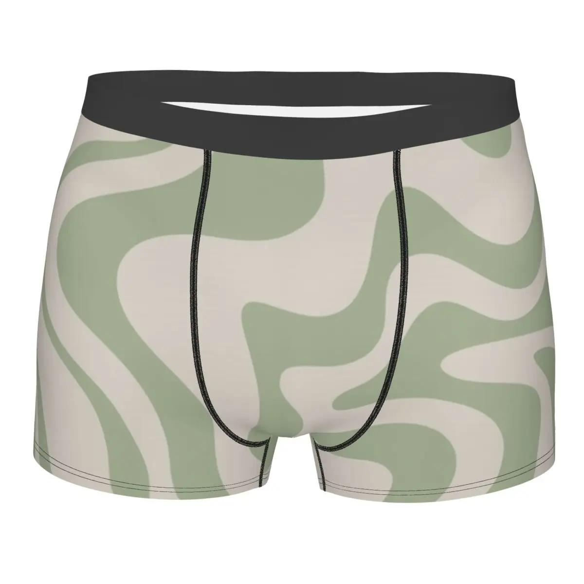 

Sexy Sage Liquid Swirl Abstract Pattern Boxers Shorts Underpants Male Breathbale Briefs Underwear