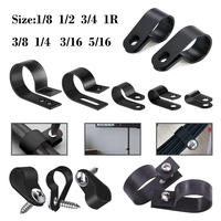 25/50pcs R-Type Nylon Cable Clamp Plastic P Clips Black Nylon Fasteners Cable Mounting Fix Hardware Electrical Fittings