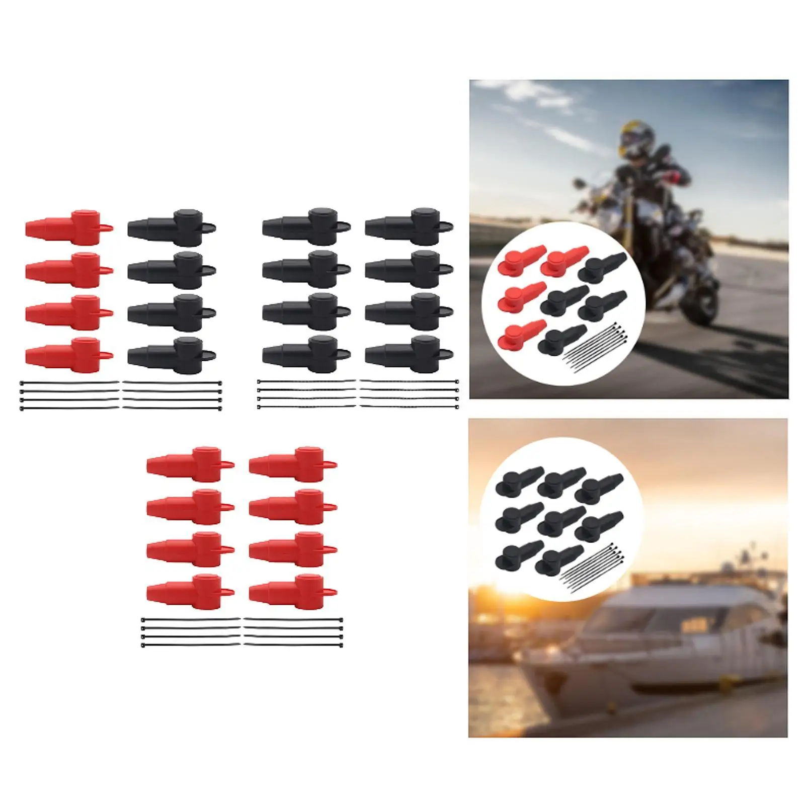 

8 Pieces Generic Silicone Terminal Covers Universal Terminal Protector for Trucks Motorcycles Atvs Boats Easy to Install