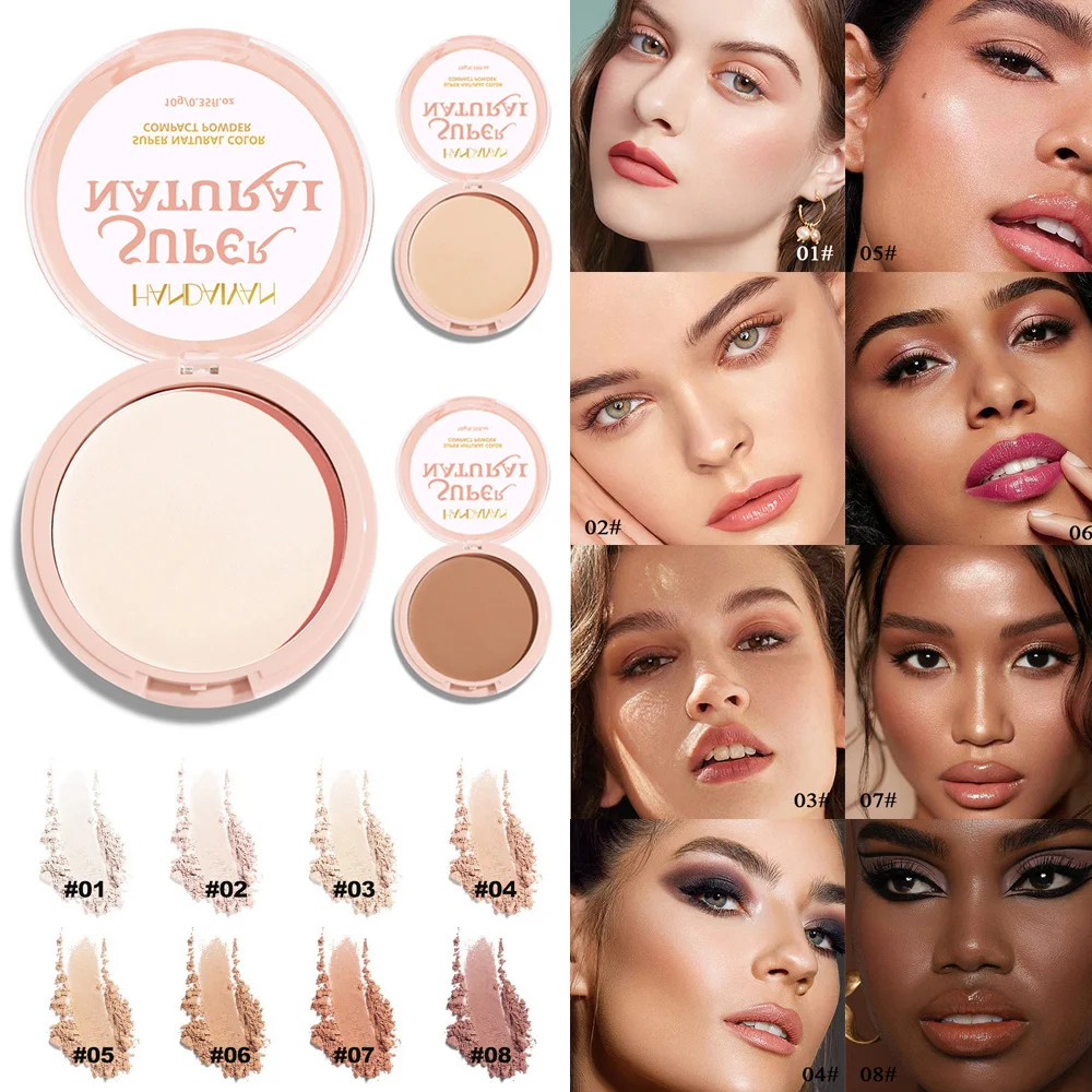 8Colors Matte Powder 24 Hours Oil Control Makeup Powder Nature Waterproof Lasting Setting Pressed Powder Smooth Finish Concealer