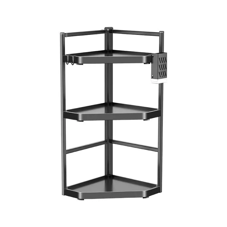 Kitchen Standing Multi-level Multi-functional Stainless Steel Lacquer Spice Rack Household Item Storage Hanging Rack Wholesale