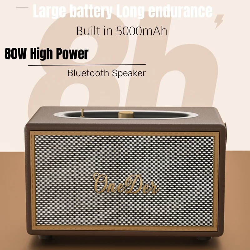 80 Вт из натуральной кожи HIFI Caixa De Som Bluetooth-динамики портативный домашний кинотеатр супер бас сабвуфер уличная коробка для вечеринок бумбокс TF
