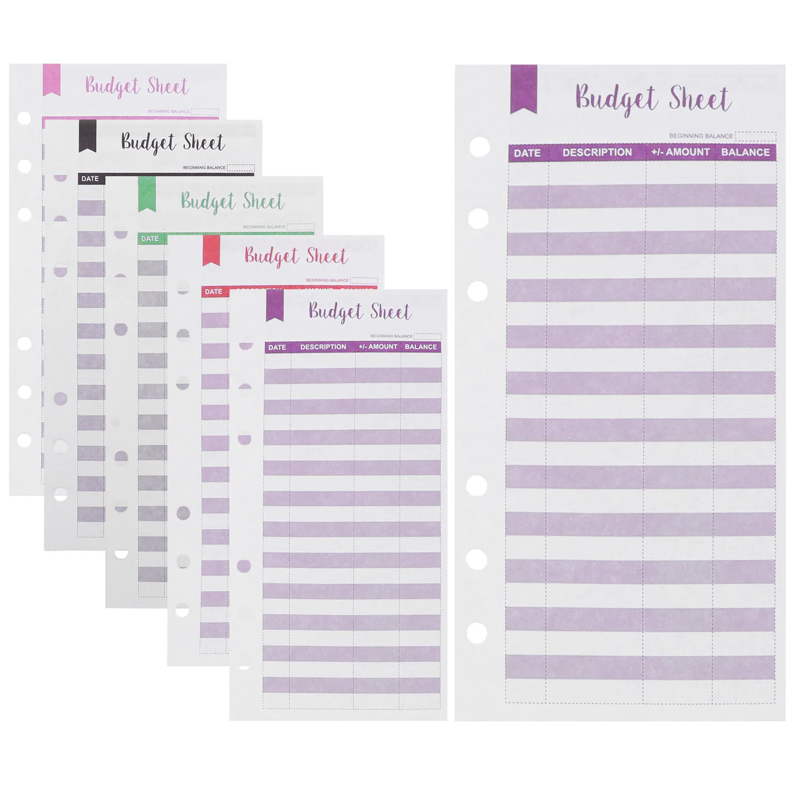 

36 Sheets Budget Envelope Refill Punch Hole Budget Planner Inserts Expense Tracker Cash Binder Replacement Cards