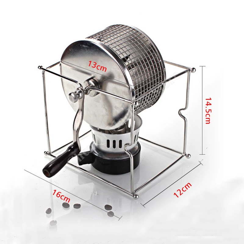 Máquina para asar granos de café, mango para el hogar, herramientas para hornear café DIY de acero inoxidable, Mini tostador de granos de café hecho a mano