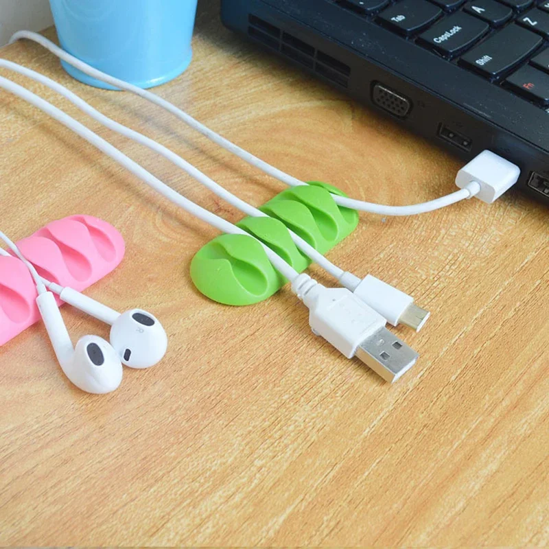 【Fast Delivery】Silicone Cable Winder Cable Organizer Cable Management Wire Cord Organizer Tidy Desktop Fixer Cilp Holder