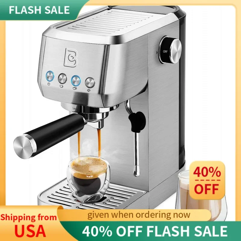 

CASABREWS 20 Bar Professional Espresso Maker Cappuccino Machine with Steam Milk Frother,with 49oz Removable Water Tank