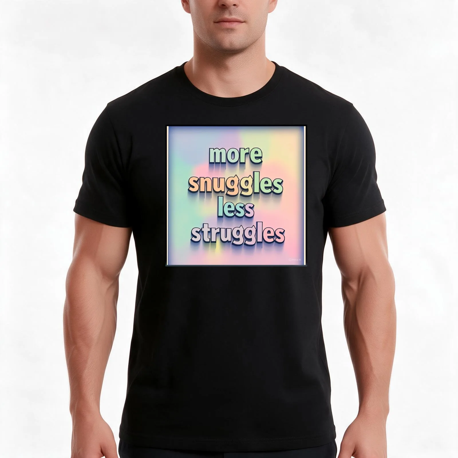 Huggles not struggles T-Shirt Summer Casual Cotton Tee Oversized Streetwear Tops Vintage Graphic Print Unisex Men Women