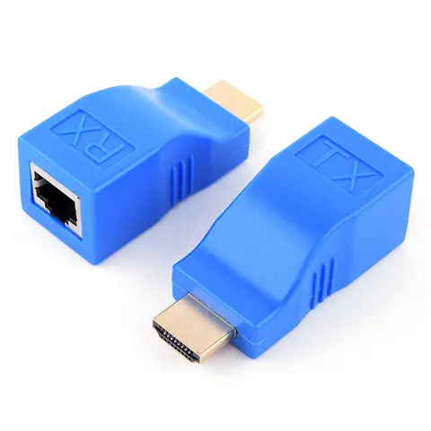 2Pcs Extender Extension Up Ethernet Cable RJ45 4K HDMI-compatible to RJ45 Extender 30m CAT5e Cat6 Network Ethernet LAN