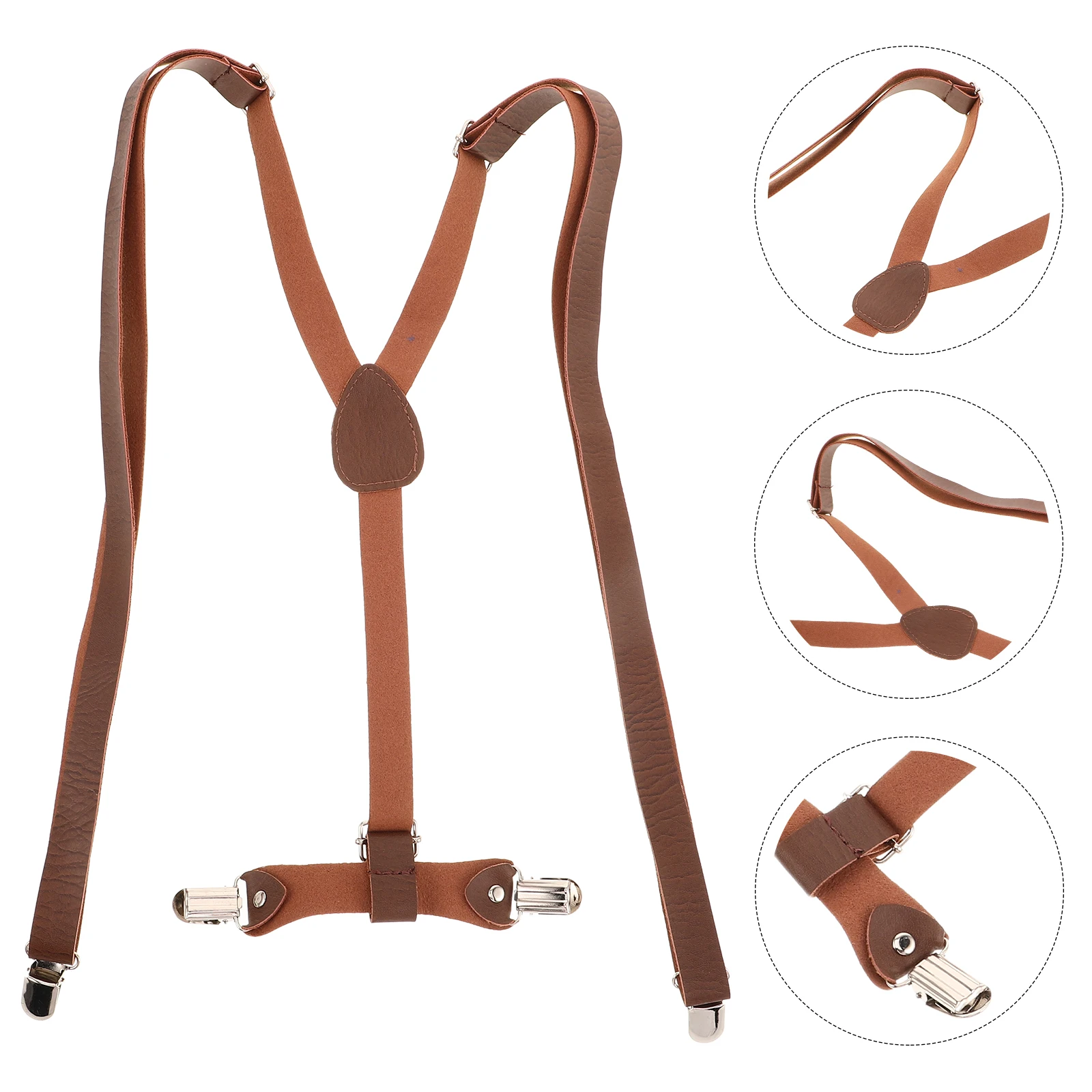 

Unisex Adjustable Elastic Suspender With Clips Men Women Comfortable Pant Suspender Jeans Dress Pants Y Shape Design Pu Material