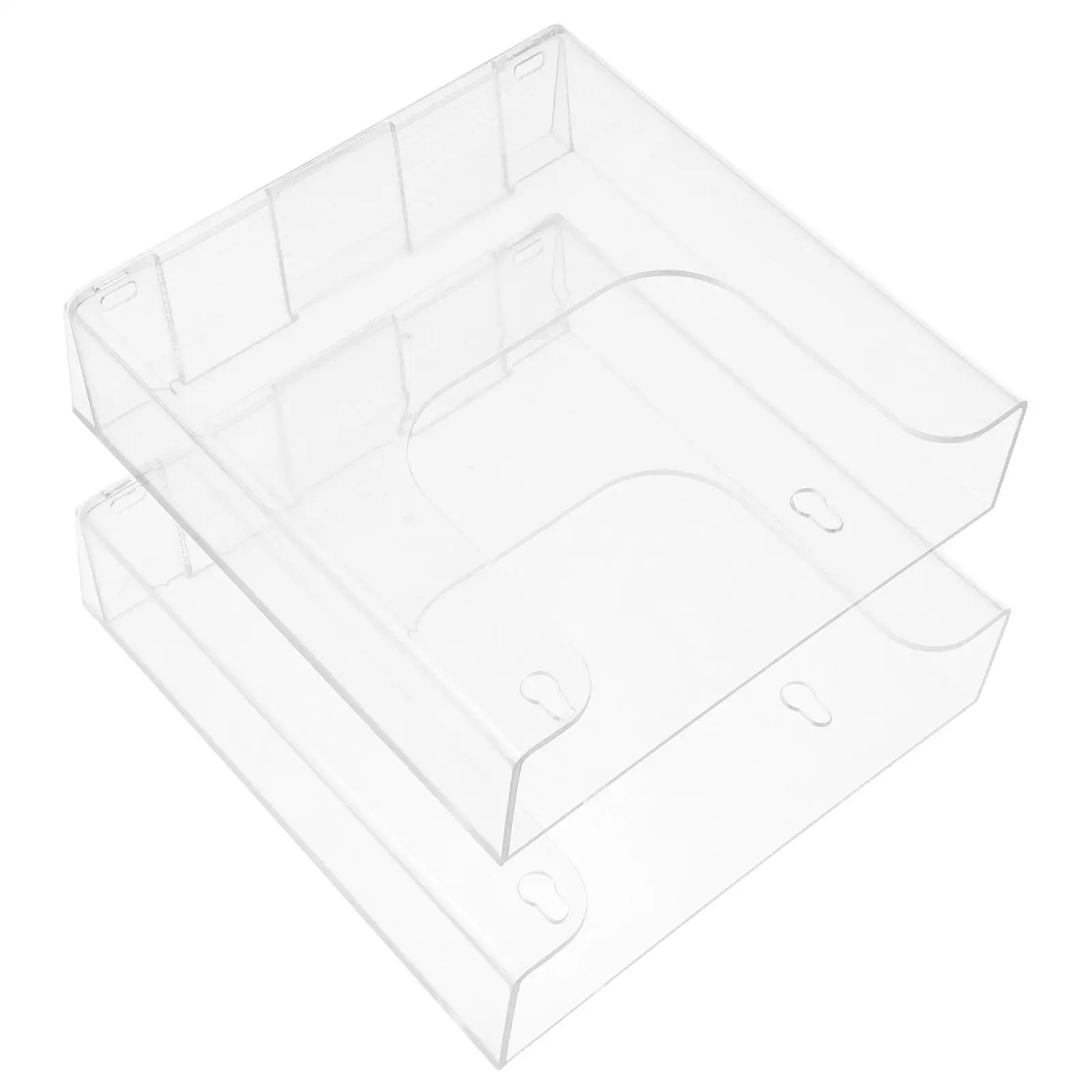 

Wall Hanging Box 2 Hanging Paper Organizer Pcs Clear Acrylic File Holder Poster Brochure Rack Paper Organizer Storage Stand
