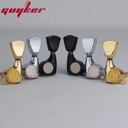 Guyker 3R3L Guitar Machine Heads 1:21 Sealed Tuning Key Pegs Tuners Trapezium Button Set for LP SG Electric Guitars