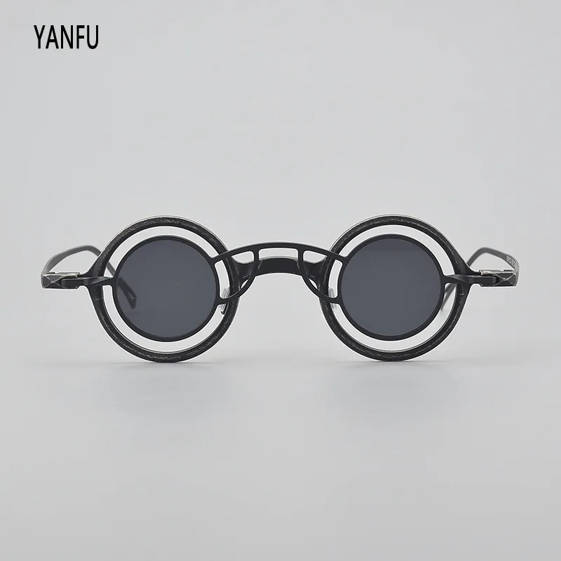 Titanium Sunglasses Classical Small Round Magnetic Clip Lenses Vintage Retro Fashion Men Women Set Eyeglasses UV400 GLASSES