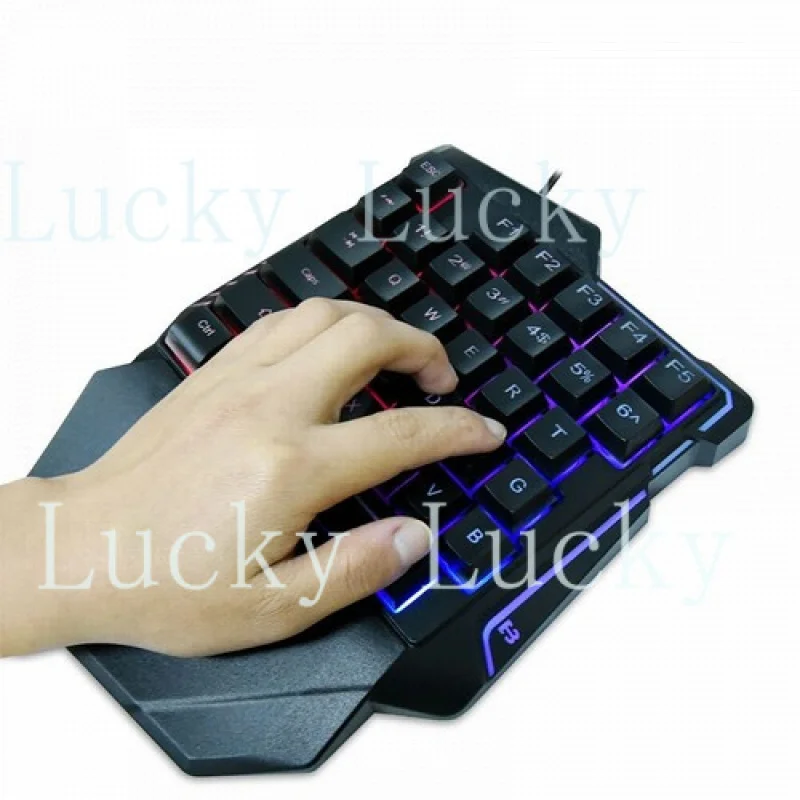 f  for  One-handed Keyboard Gamee-sports Mobile Game Color Back Light Non-mechanical keyboard