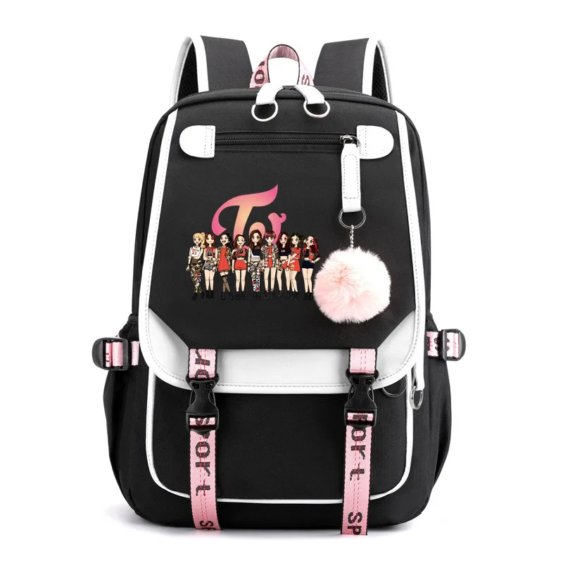 

TWICEYu Dingyan Zhou Ziyu Sun Caiying Same StyleUSBRechargeable Backpack Pencil Case Student Schoolbag Korean Backpack