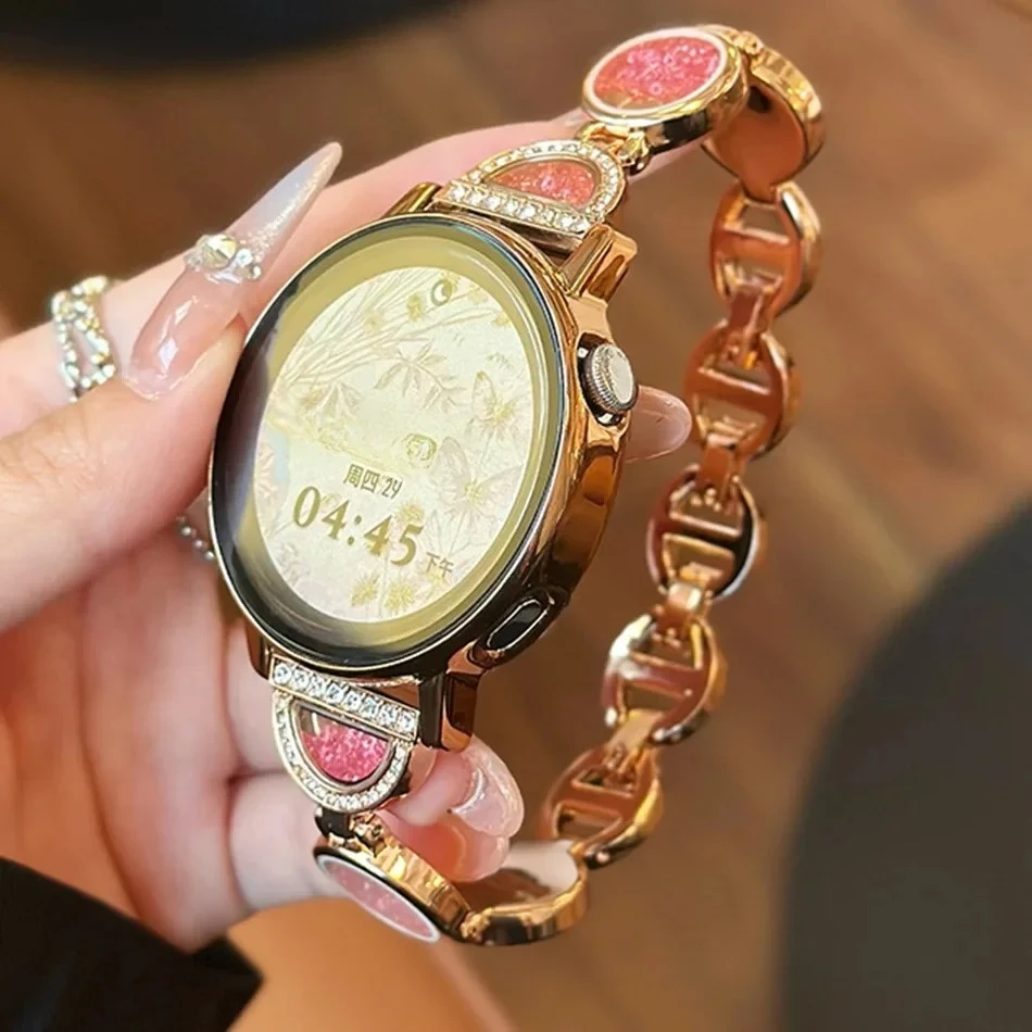 

Роскошный блестящий металлический ремешок с зыбучим песком для Samsung Galaxy Watch 6 5/Pro/4 Classic 44/40/46 мм 20 мм/22 мм ремешок для Huawei Watch GT3 4