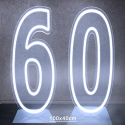 100cm large numbers 1 neon 39 inch RGB flashing acrylic digital light, sweet 1 16 18 21 year old birthday gift baby night light