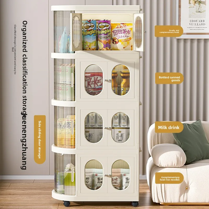 New Cross Border Foldable Baby Storage Cabinet Floor Standing Large Capacity Rotating Storage Cart Storage Cabinet Living Room