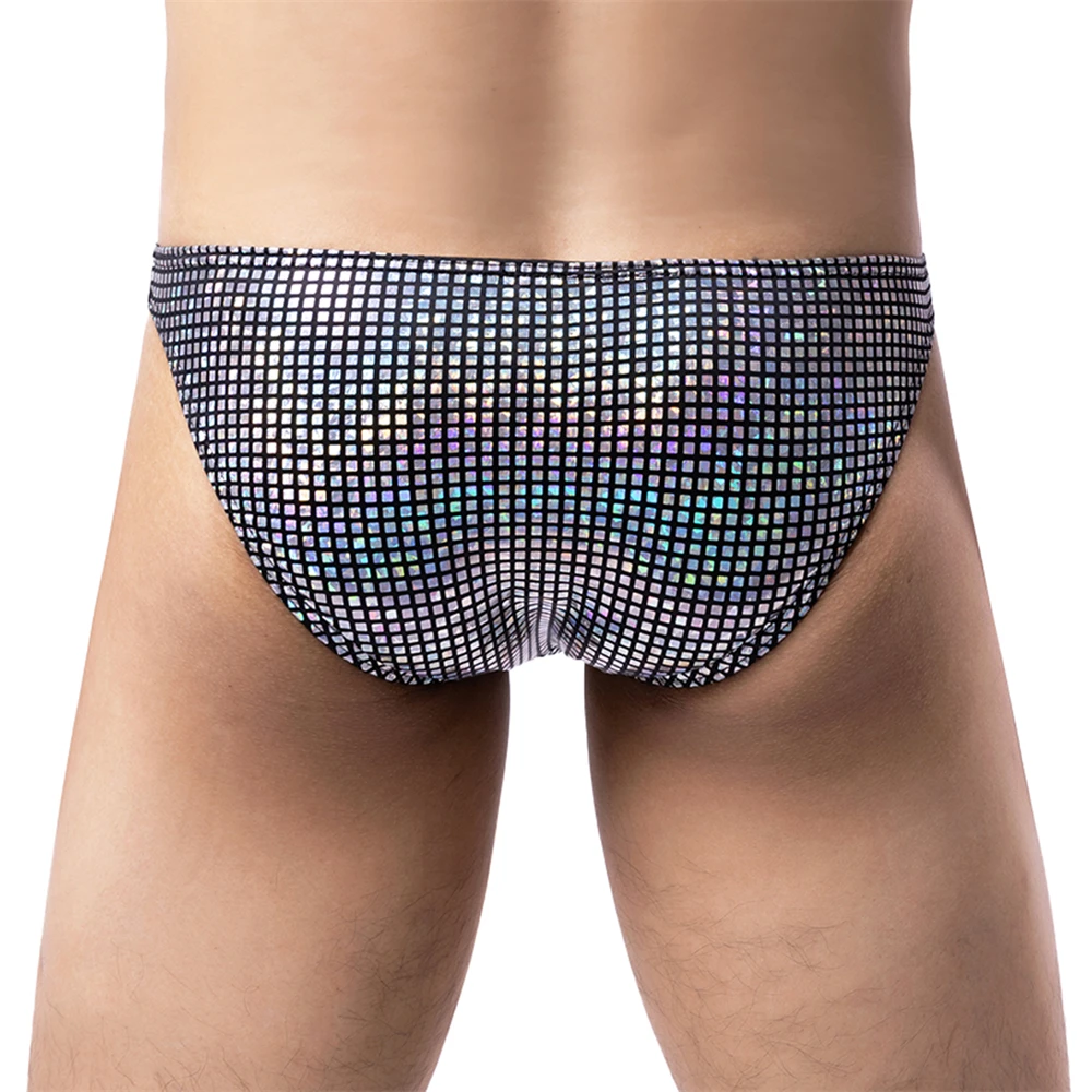 

1pcs Mens Underwear Sequin Colorful Sexy Low Rise Bulge Pouch Briefs Male Gay Homme Panties Size S M L XL Fashion Underpants