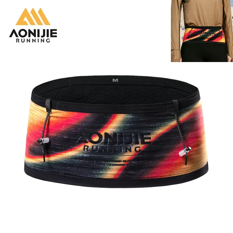 AONIJIE Spring W8145 Sports Elastic Fanny Super Knitted Waist Bag Pack Running Race Number Belt for Triathlon Marathon Cycling