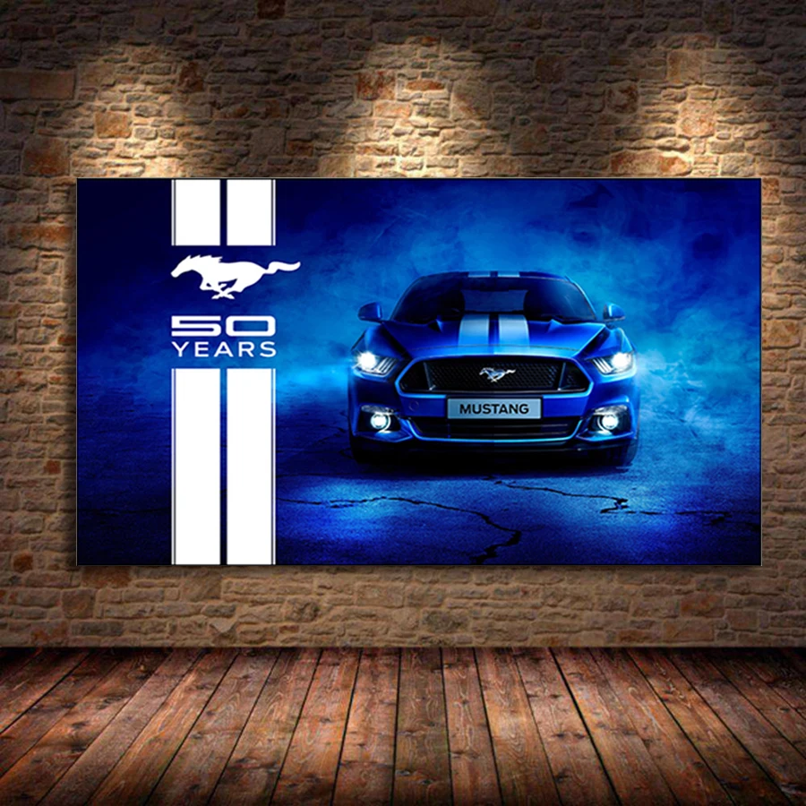 DIY Diamond Painting Ford Mustang 50 Years Racing CarDiamond Mosaic Handicraft Diamant  Full Square Round Embroidery