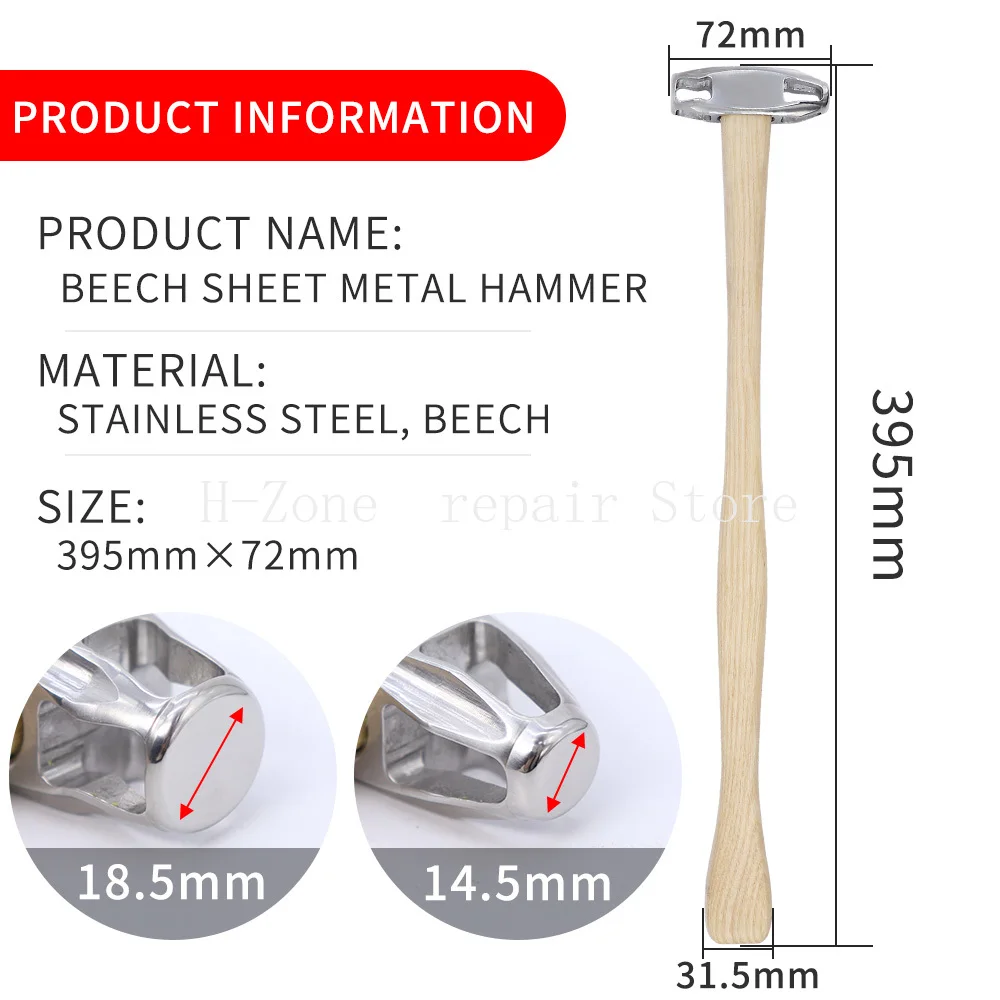 

Car bump repair stainless steel shaping hammer percussion hammer seamless repair tool sheet metal repair paint-free