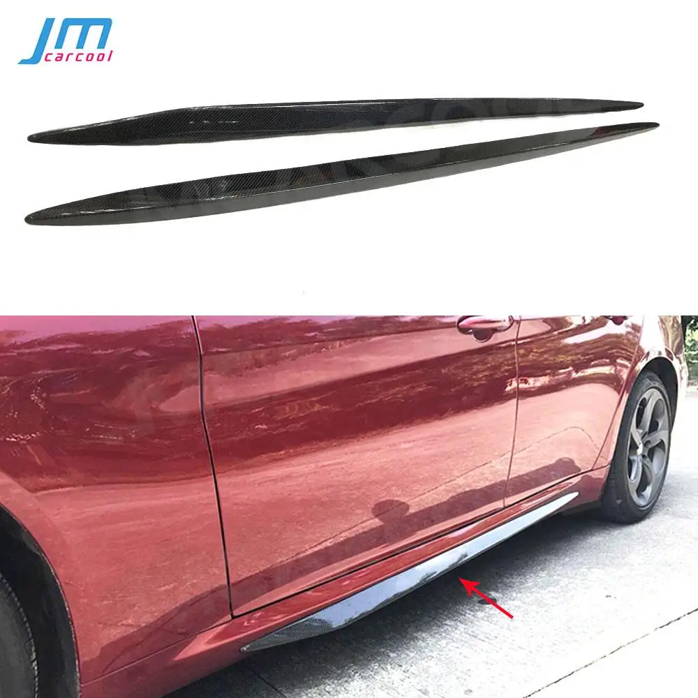 Carbon fiber Side Skirts Bumper Aprons Stickers Fits for Alfa Romeo Giulia Sedan 4 Door 2015 2016 2017 Auto Car Styling