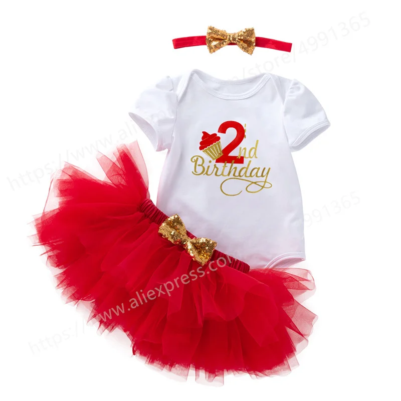 Baby Birthday Boutique Dress 2 Years Old Birthday Dress Girls Tutu Princess Dress for Girls Birthday Party Outfits Kids Clothing