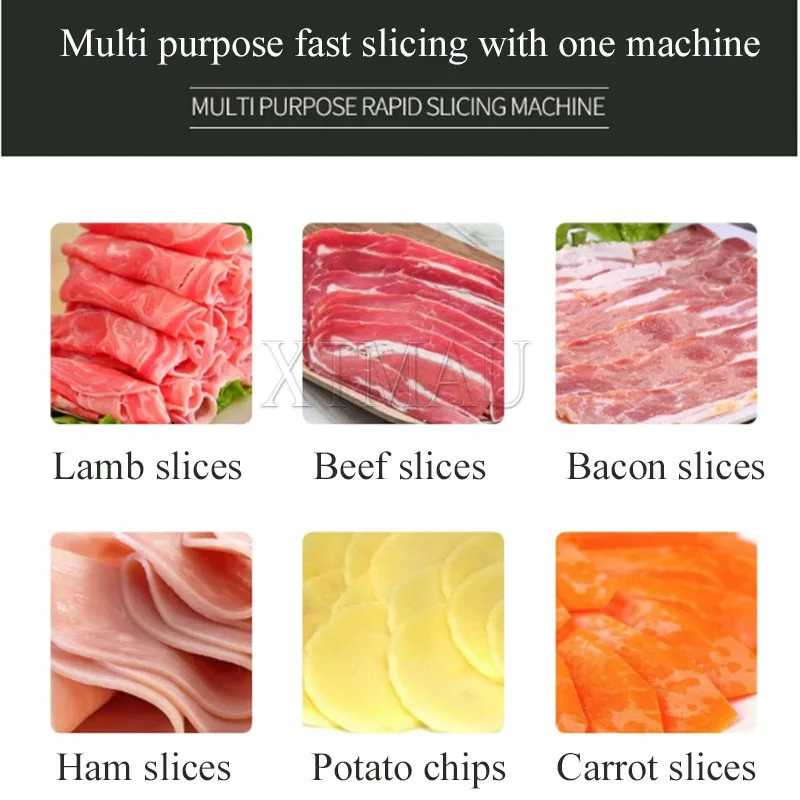 Automatic Meat Mutton Cutting Slicing Machine Fresh Beef Jerky Slicer Flake Pork Chicken Breast Slice Making Maker