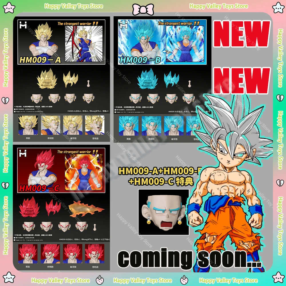 

HM Studio Dragon Ball Z Super Saiyan God Ultra Instinct Vegito Head Accessories Head Sculpts Anime Action Figure Model Toys Gift