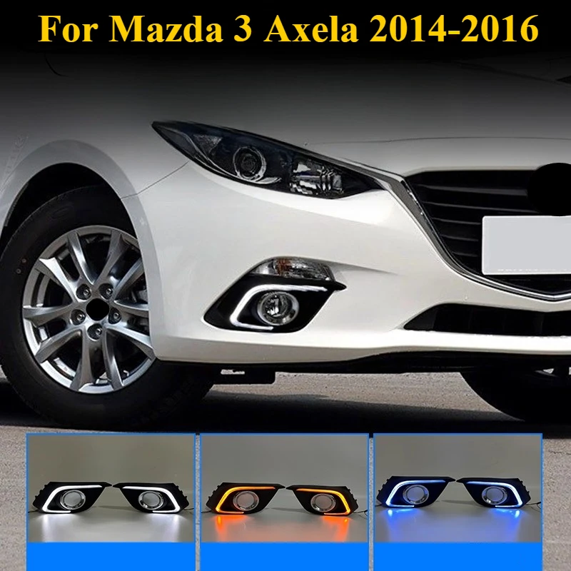 

​ ​ Для Mazda 3 Axela 2014-2016: трехцветные светодиодные противотуманные фары DRL — RGB Angel Eyes с последовательными указателями поворота, пылезащитным корпусом