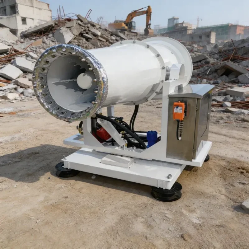 Remote Operated Mist Spraying Unit 44m Spray Scope Steel Nozzle for Cement Storage Yard Dust Reduction Fog Cannon Machine Blower