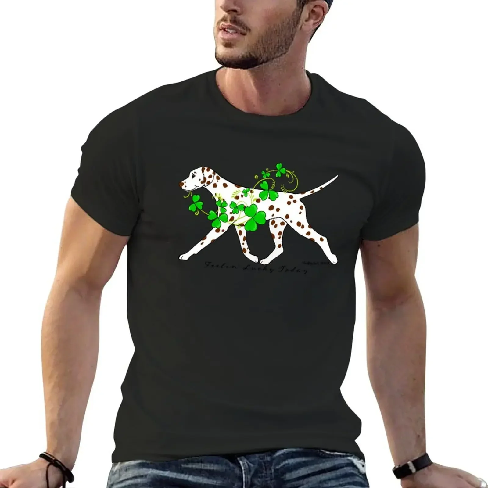 

Feelin' Lucky Today Dalmatian T-Shirt custom t shirt customizeds fruit of the loom mens t shirts