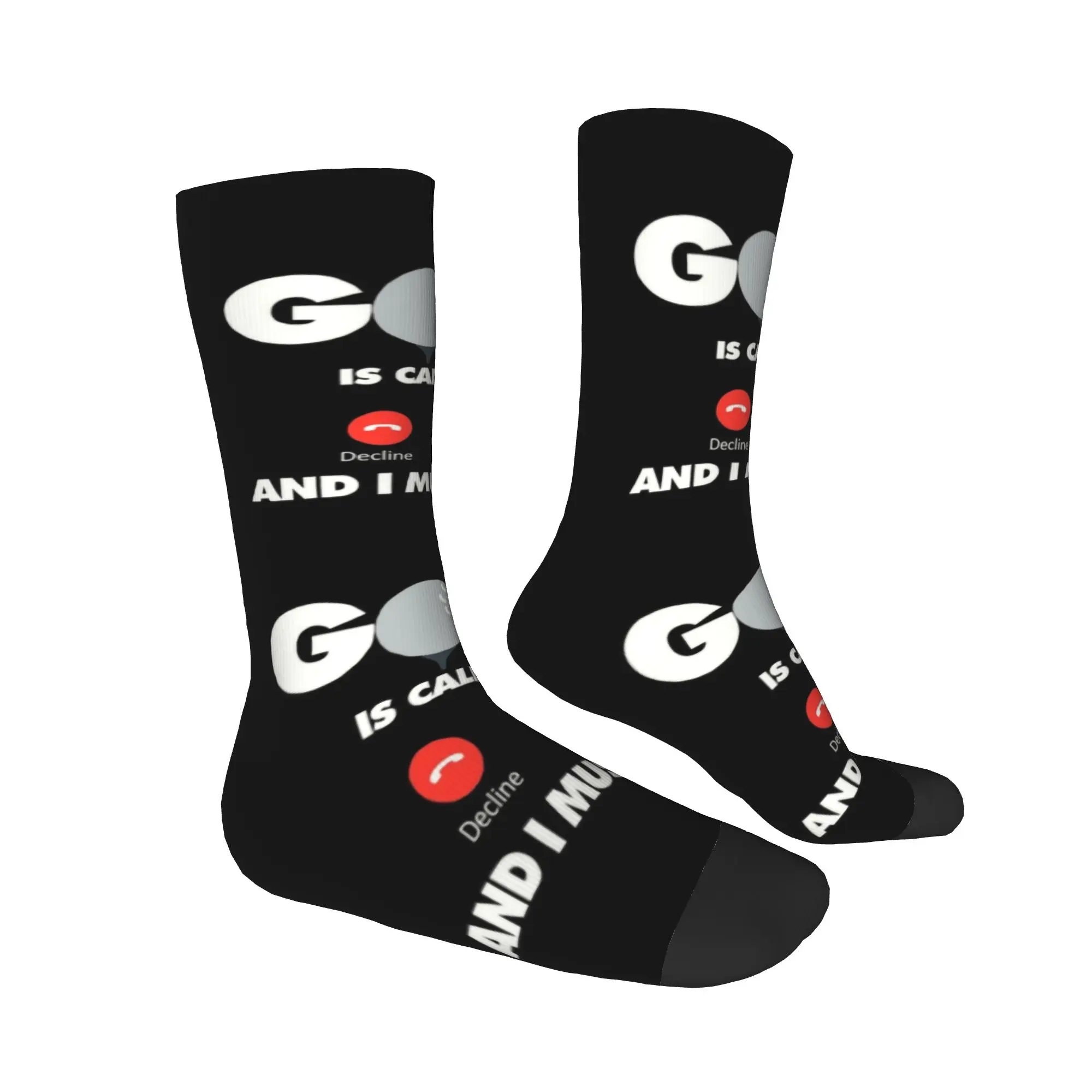 Golf Is Calling And I Must Go Socks Mens Womens Warm Fashion Novelty Funny Sport Golfer Crew Socks