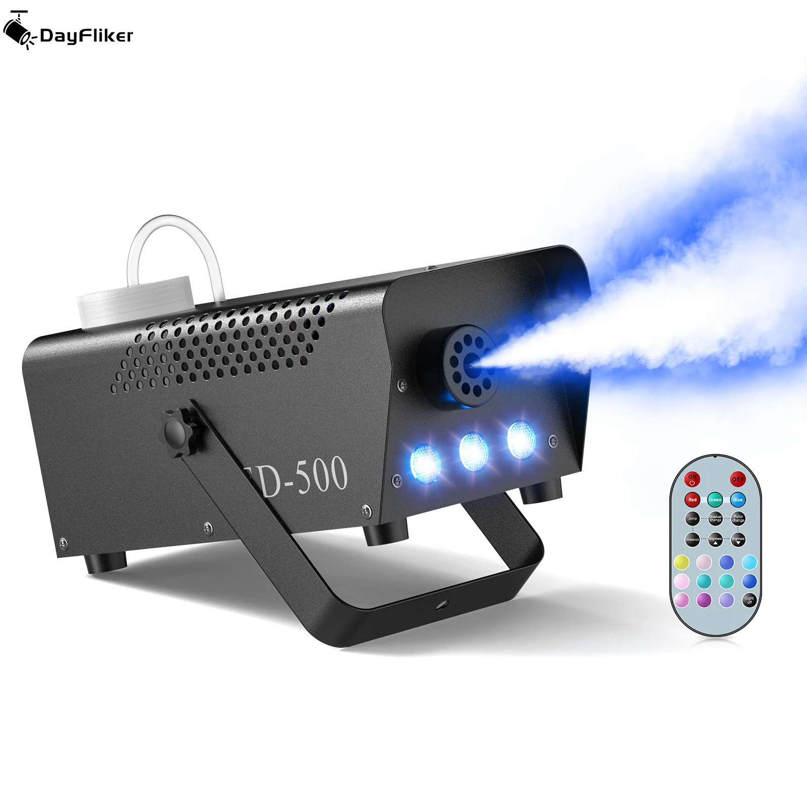 

DayFlicker Mini 500W RGB Smoke Machine Wedding Smoke Fog Machine Parties Club Remote Fog Ejector for DJ Wedding Party Concert