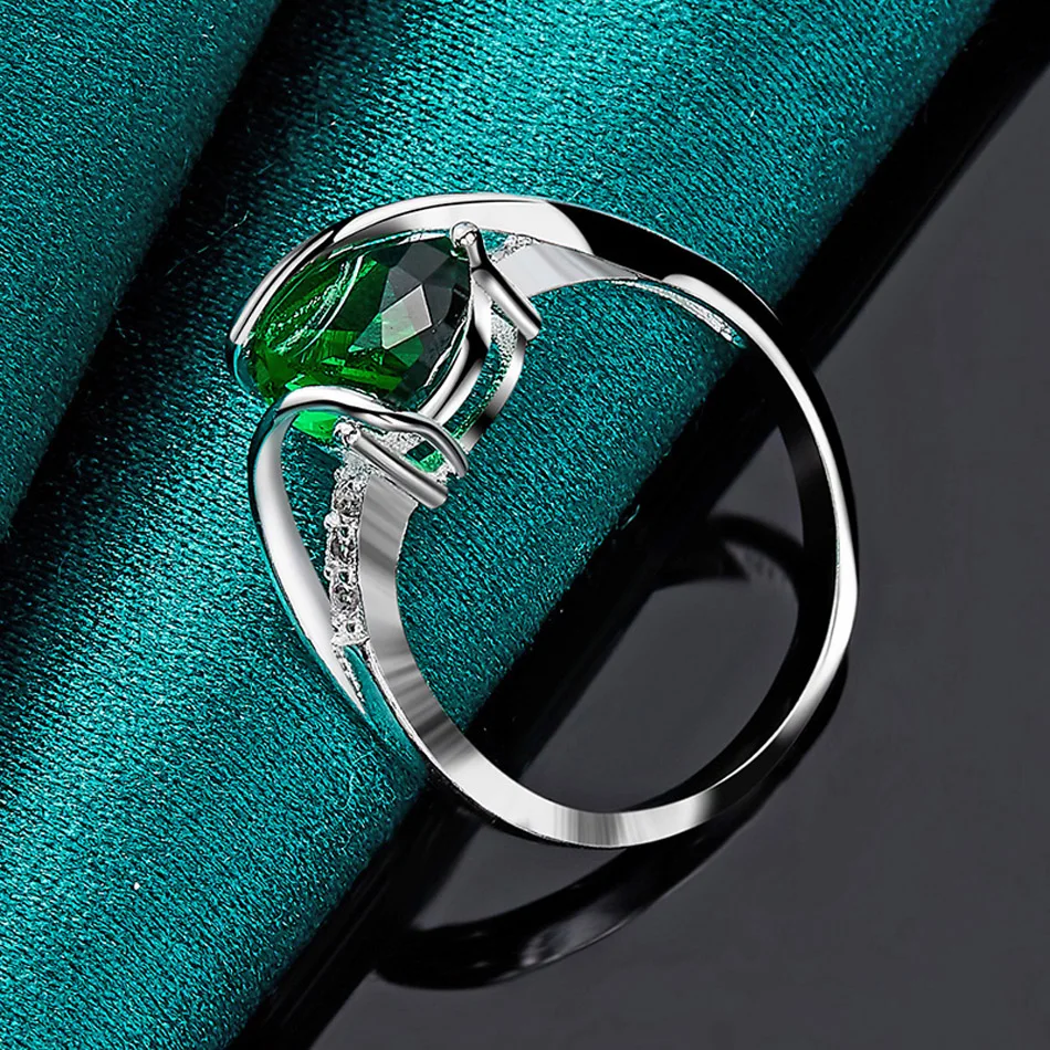 URMYLADY Wassertropfen aus 925er Sterlingsilber, Türkis, 7–10 # Ring für Frauen, Hochzeit, Charm, Verlobung, Modeschmuck – Detail 2