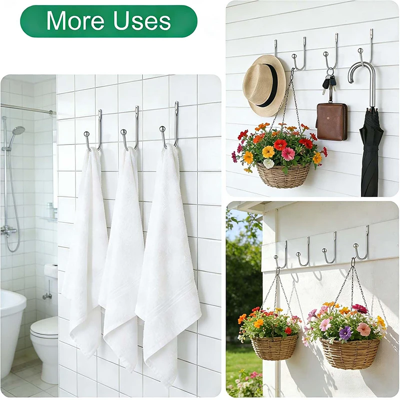 2 Pcs Curtain Tie Backs Hooks Set with Screws Aluminum Alloy Curtain Holdbacks Wall Mounted Curtain Holder Hooks for Home Decor
