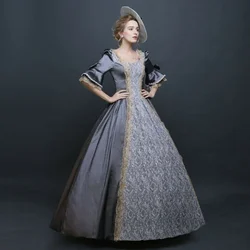 Women Lace Half Sleeve Ball Gown Dress Party Palace Medieval Victorian Cosplay