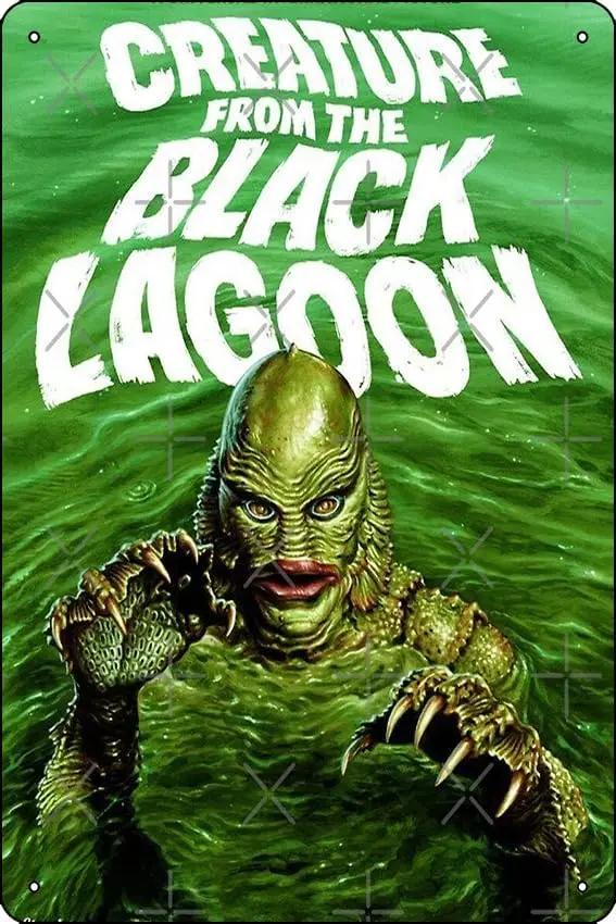 Creature from a Black Lagoon Art Print Metal Tin Sign Plaque Man Cave Wall 8x12 Inch Wall Art Decoration