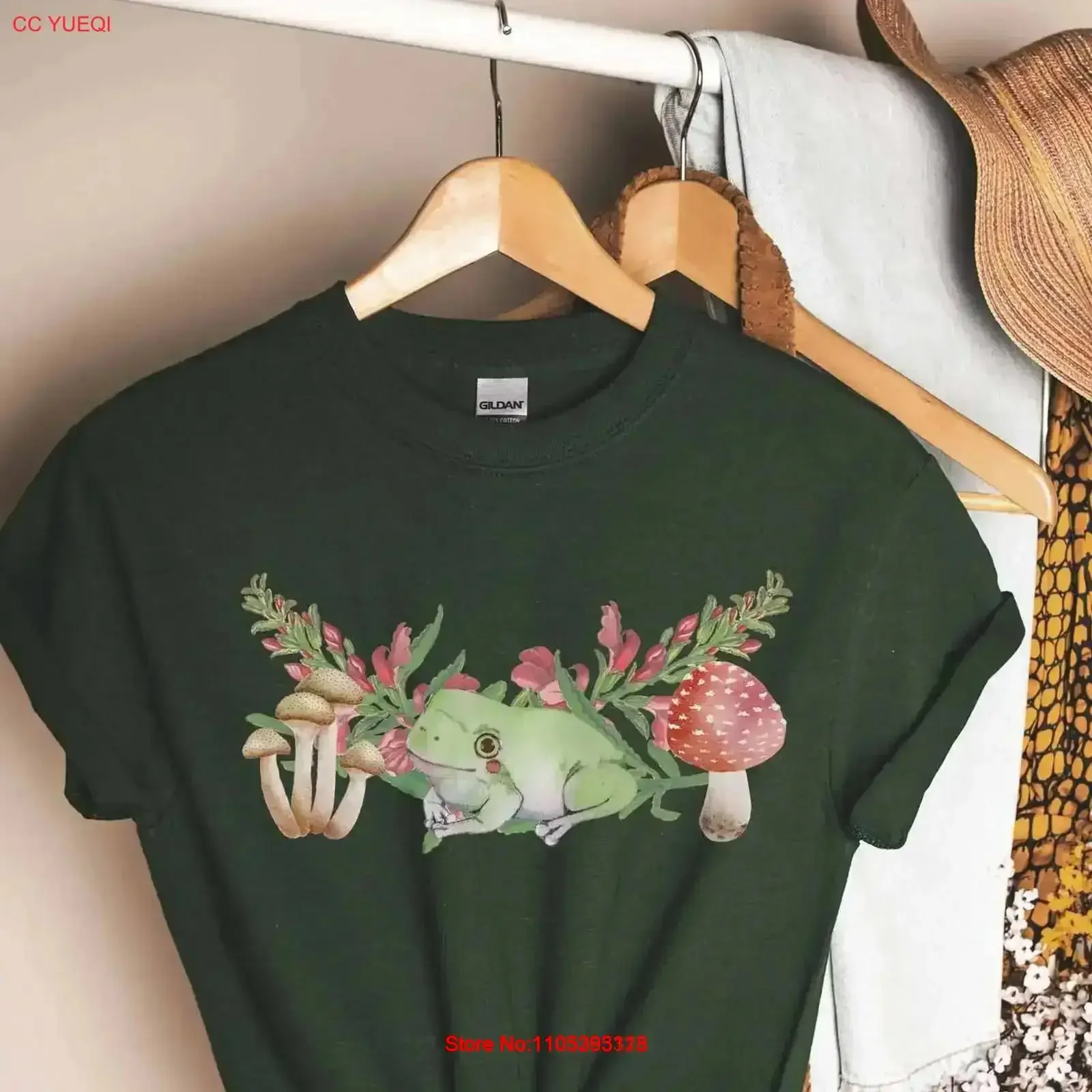Cottagecore Clothing Goblincore Alt Mori Kei Girl Frog SweaT T Shirt Toad Mushroom Botanical Plant Aesthetic vintage Washed
