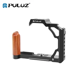 PULUZ Wooden Handle Metal Rabbit Cage for Nikon ZFC Camera Video Vertical Shooting Cage with 1/4 3/8 inch Screw Hole Cold Shoe