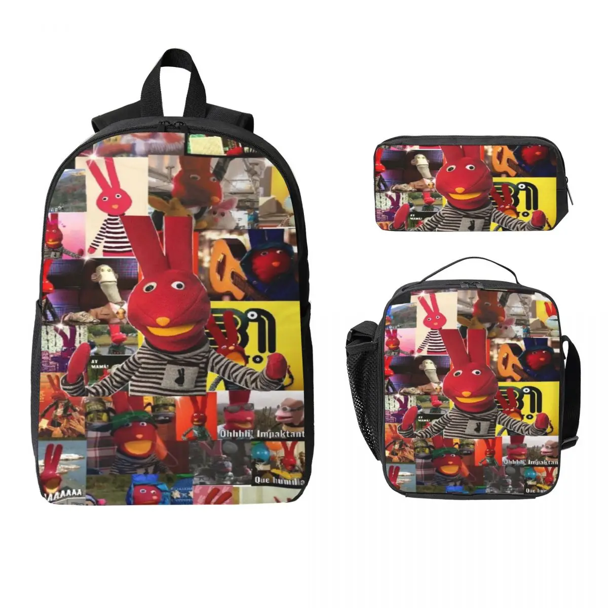 3Pcs 31 Minutos Backpack Set for Boy Girl Pen Bags Bookbag Sets with Lunch Box For Primary School Students Knapsack