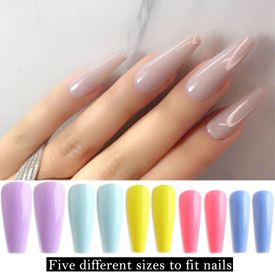 100pcs False Nails Extension Forms French Acrylic Nail Tips Press On Nails Gel Nail Polish Artificial Nail Sets Kits Tool SA1895