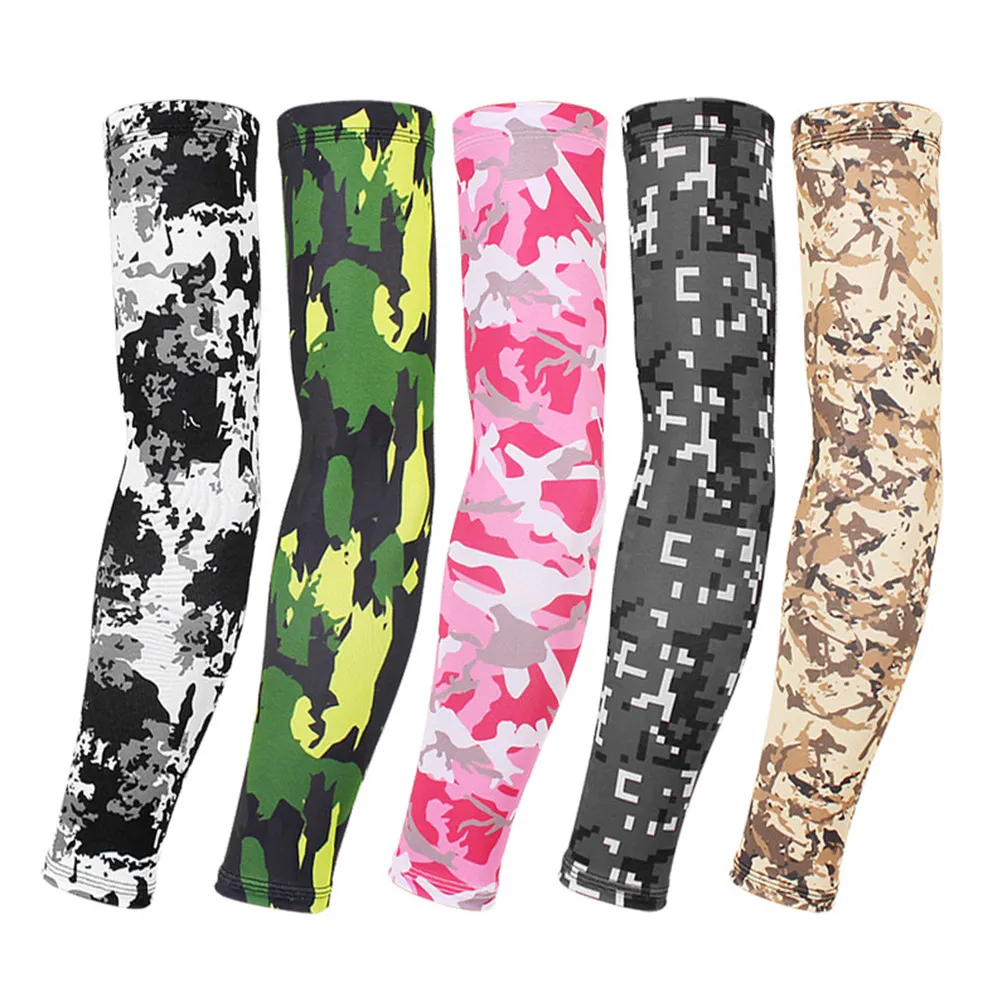 

1 Pair Uv Protection Arm Sleeves Breathable Quick-Dry High Elasticity Silicone Grip For Cycling Running Fishing