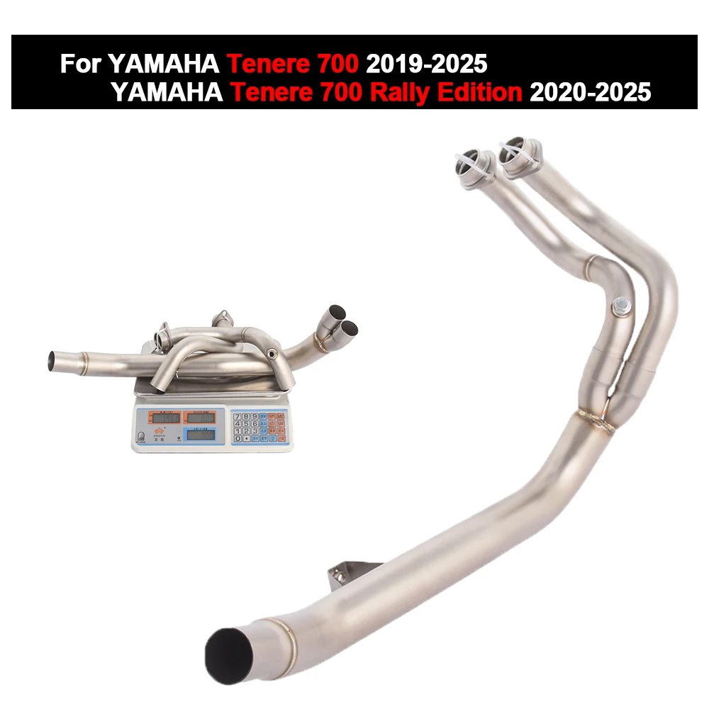 

For YAMAHA Tenere 700 2019-2025 Tenere 700 Rally Edition 2020-2025 Motorcycle Exhaust Escape Header Pipe Stainless Steel Muffler